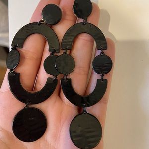 J. Crew Black Drop Earrings Geometric